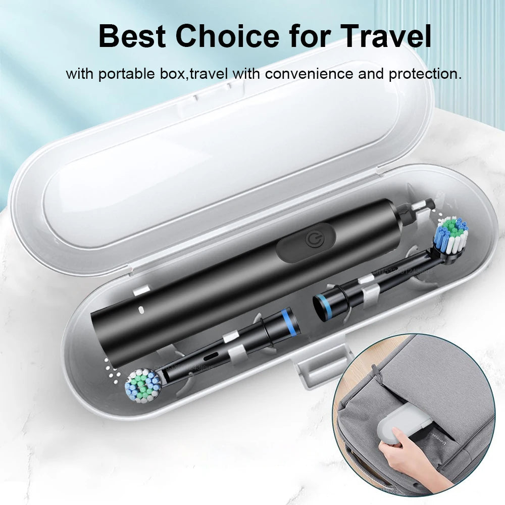 Electric Rotating Toothbrush – Replacement Heads & Travel Case