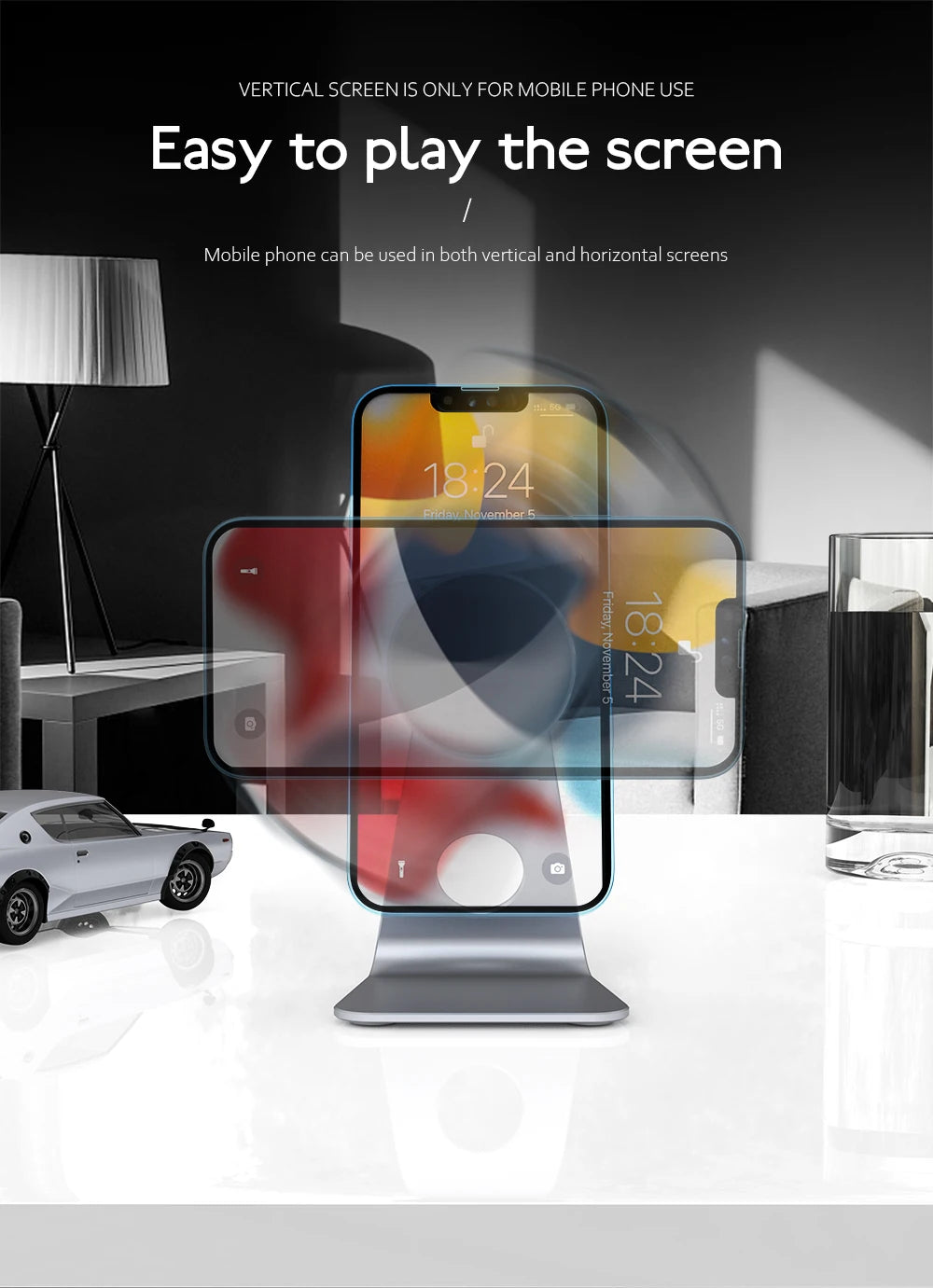 Magnetic Aluminum Phone Stand for Desk | Adjustable Holder – ZAIYNE