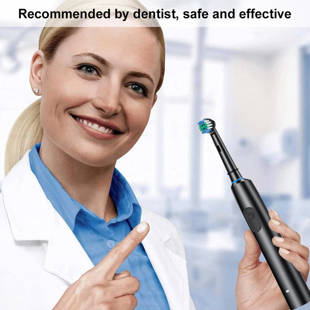 Electric Rotating Toothbrush – Replacement Heads & Travel Case