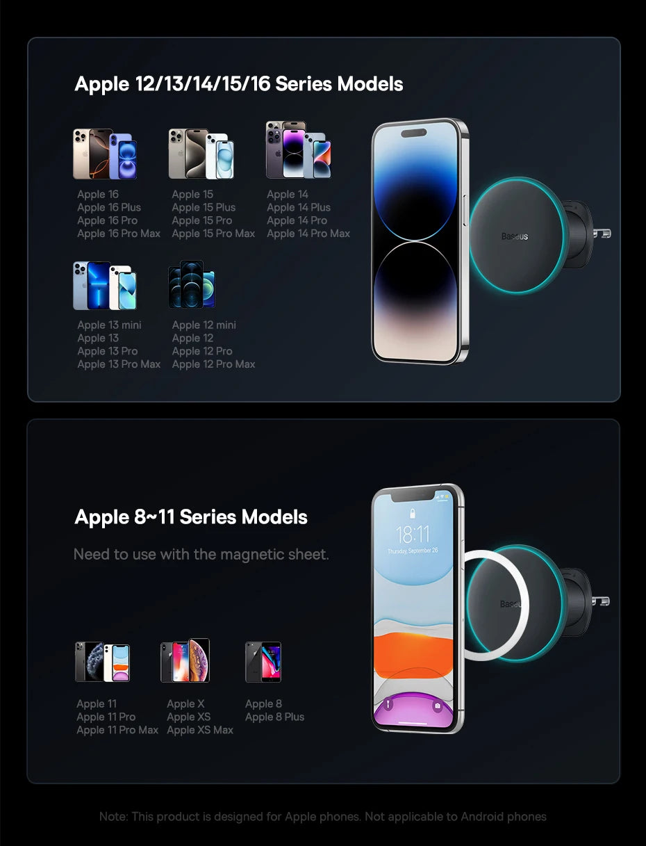 Magnetic Wireless Car Charger 15W | Phone Mount for Car – ZAIYNE