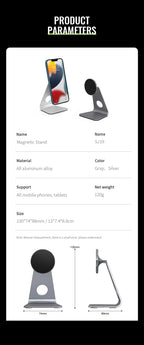 Magnetic Aluminum Phone Stand for Desk | Adjustable Holder – ZAIYNE