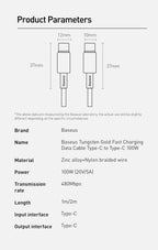 ZAIYNE USB-C to USB-C Fast Charging Cable (100W)