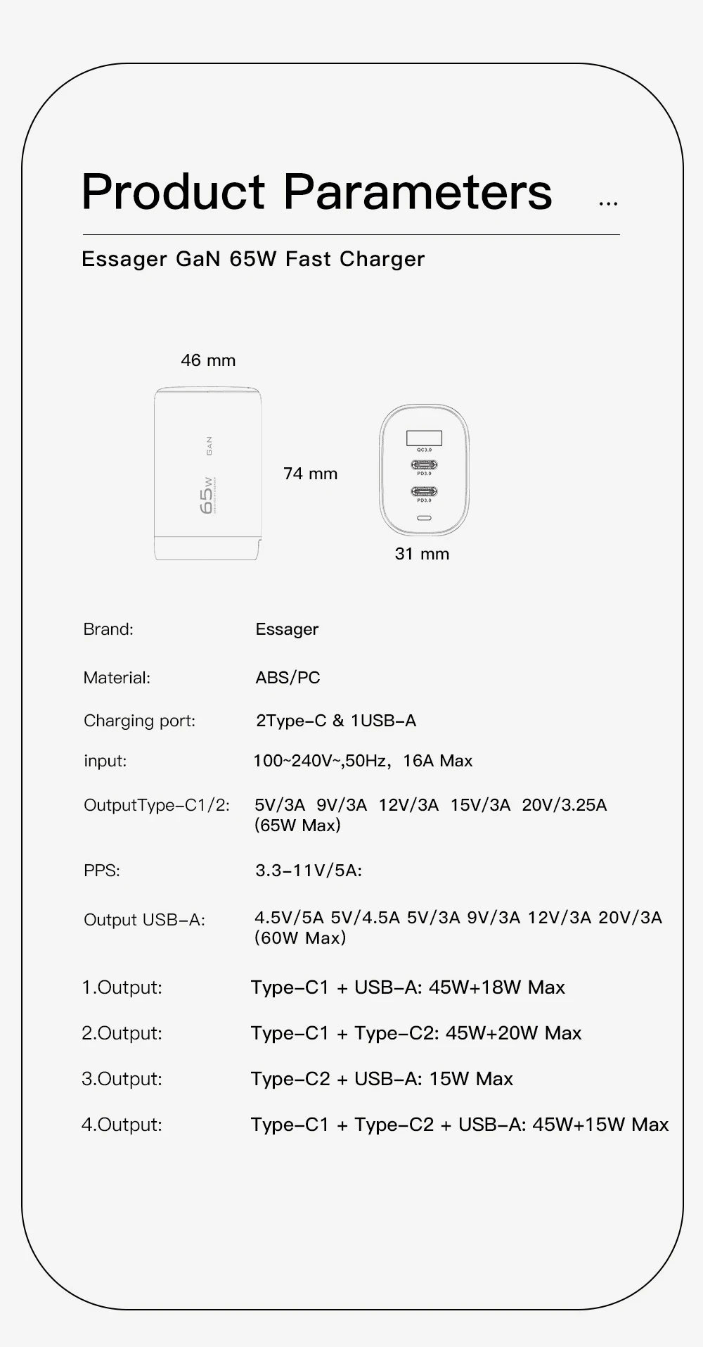65W GaN Fast Charger USB-C | Laptop & Phone Power Adapter – ZAIYNE