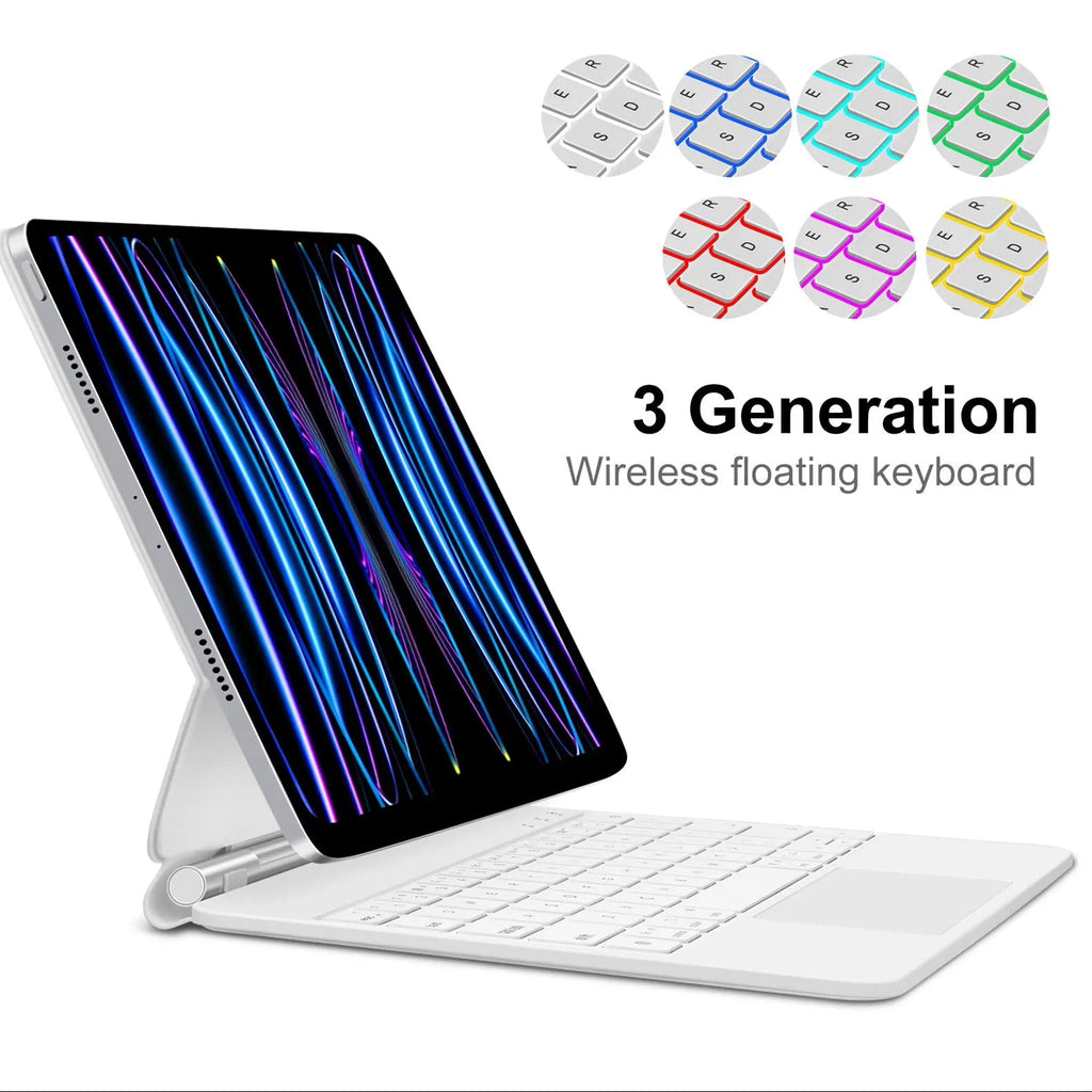 Magnetic Smart Keyboard Case for iPad Pro & Air | Backlit Keys | ZAIYNE Tech