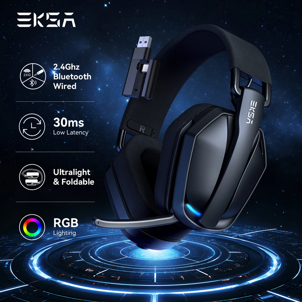 ZAIYNE G19X Wireless RGB Gaming Headset | Ultra-Light | 30ms Low Latency