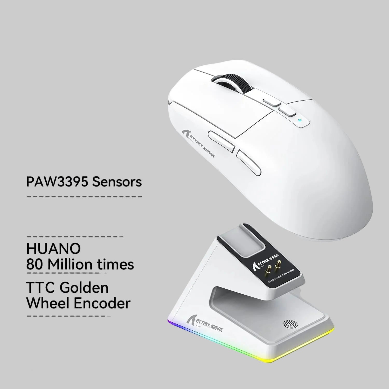 ZAIYNE X6 Pro Wireless Superlight Gaming Mouse – 49g, PAW3395 Sensor, RGB Magnetic Charging Dock