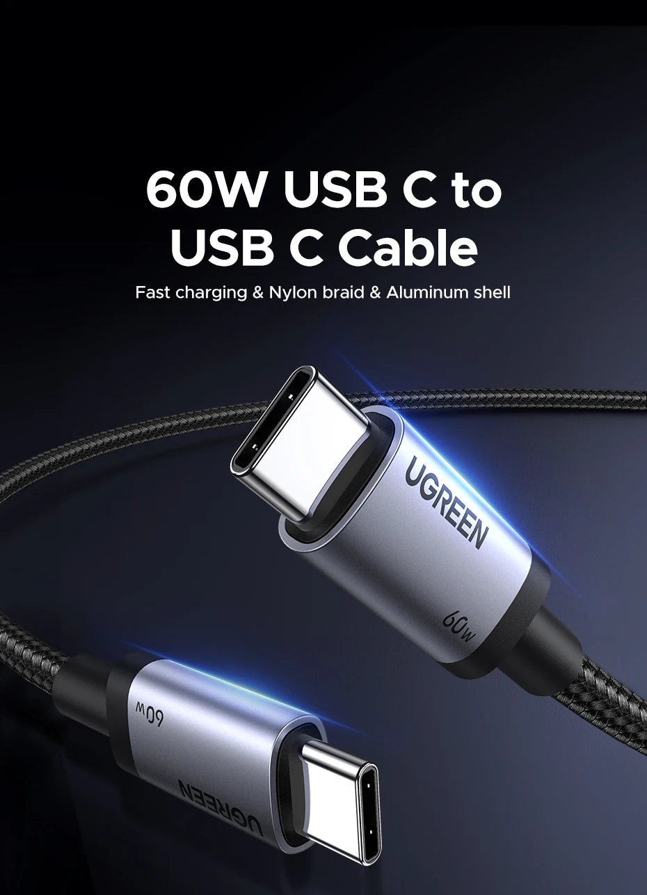 USB-C to USB-C 60W Fast Charging Cable | Power Delivery – ZAIYNE