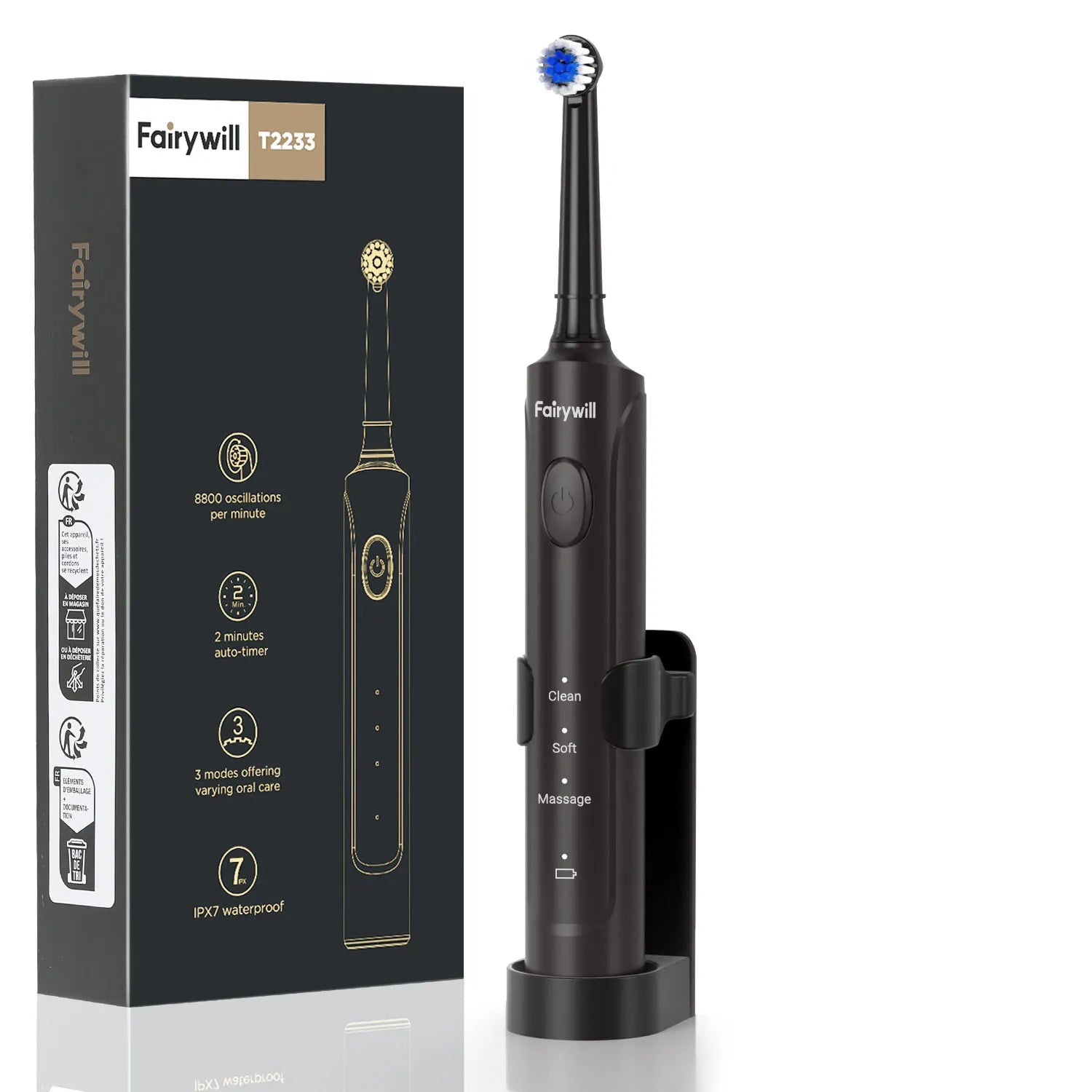 Electric Sonic Toothbrush – 4 Replacement Heads for Year-Round Care
