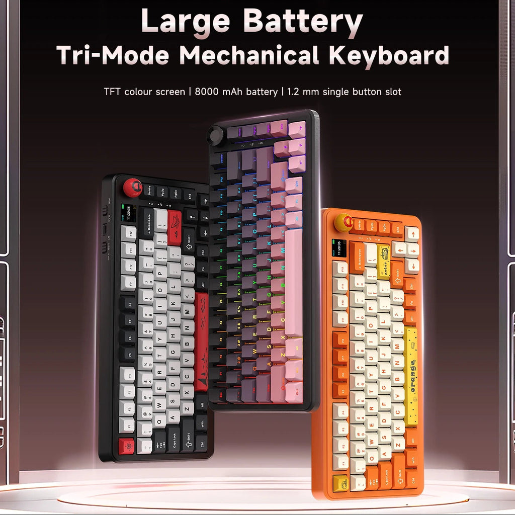 ZAIYNE AK820 MAX+ Pro – Wireless RGB Mechanical Keyboard | TFT Screen | 8000mAh