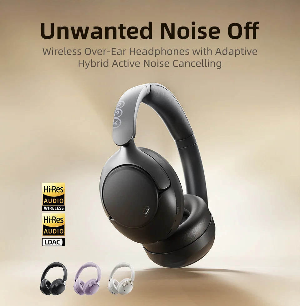 Active Noise Cancelling Wireless Over-Ear Headphones – Hi-Res Audio