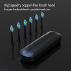 Electric Sonic Toothbrush with 6 Replacement Heads – Waterproof Design