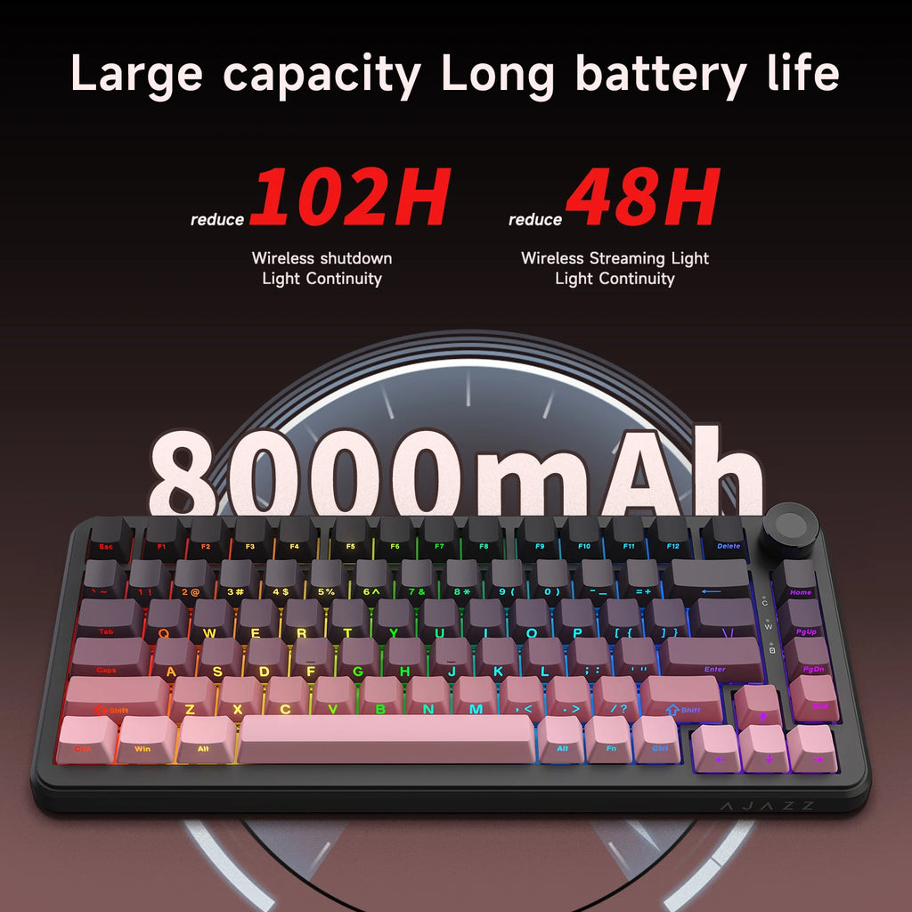 ZAIYNE AK820 MAX+ Pro – Wireless RGB Mechanical Keyboard | TFT Screen | 8000mAh