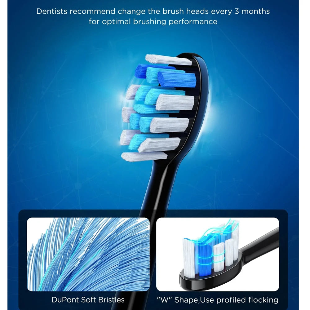 Electric Sonic Toothbrush – 8 Brush Heads & Travel Case