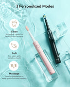 Electric Sonic Toothbrush – 8 Replacement Heads & Waterproof Design