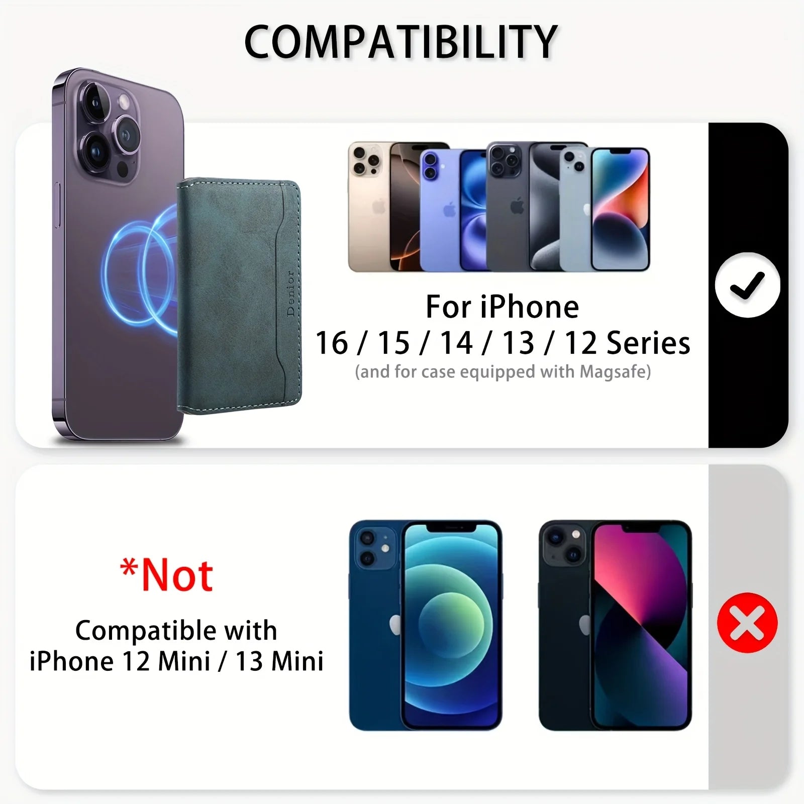 Slim Magnetic Wallet Case – 3-Card Leather Phone Holder | ZAIYNE