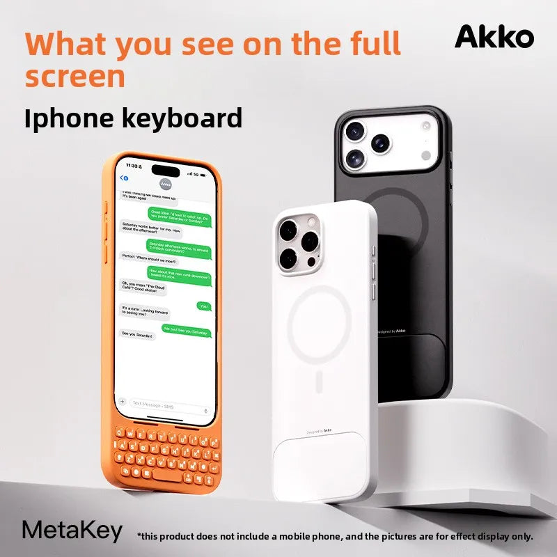MetaKey Keyboard Phone Case for iPhone 17 Pro Max – MagSafe, Backlit Keys, Night-Light, All-in-One Protective Cover