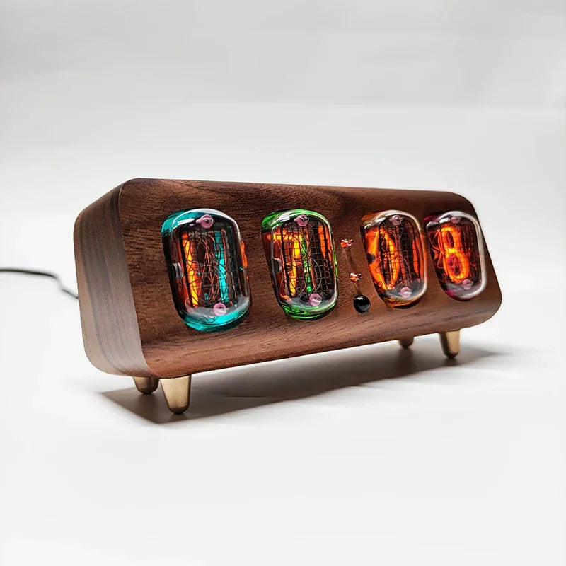 Retro Tube-Style Digital Desk Clock with Bluetooth