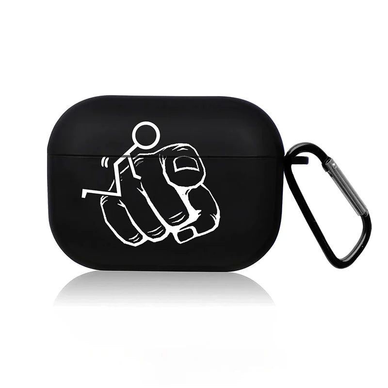 Funny Cartoon AirPods Case – Shockproof Silicone Cover with Keychain (Multiple Designs)