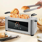 1400W Stainless Steel Toaster with Touchscreen & 7 Browning Levels – EU Plug