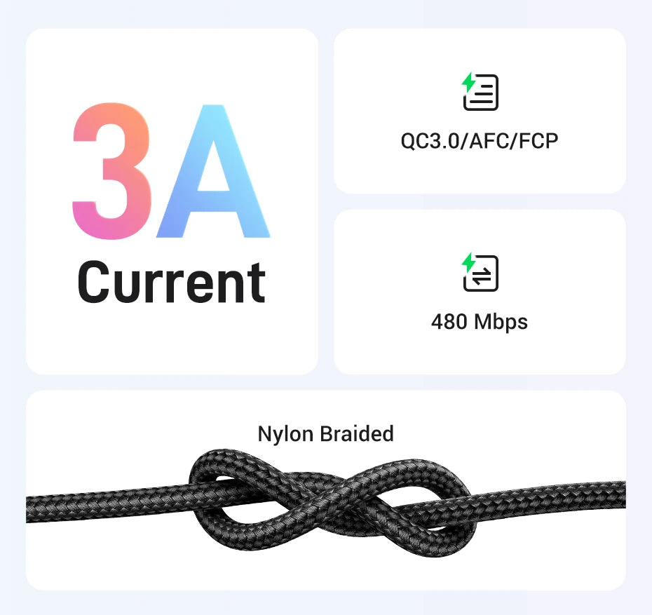 USB-A to USB-C Fast Charging Cable | Durable Phone Cable – ZAIYNE
