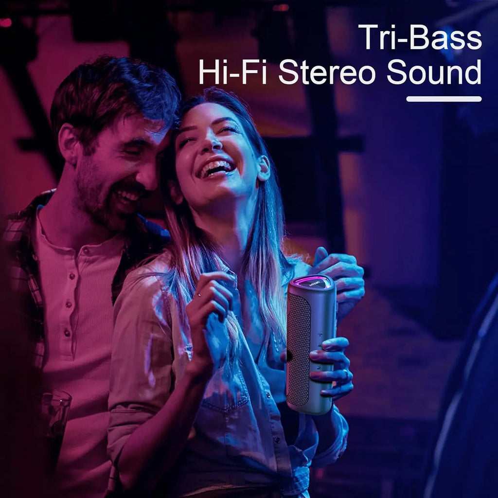 Portable Bluetooth Speaker – Waterproof, RGB Light & Wireless Audio