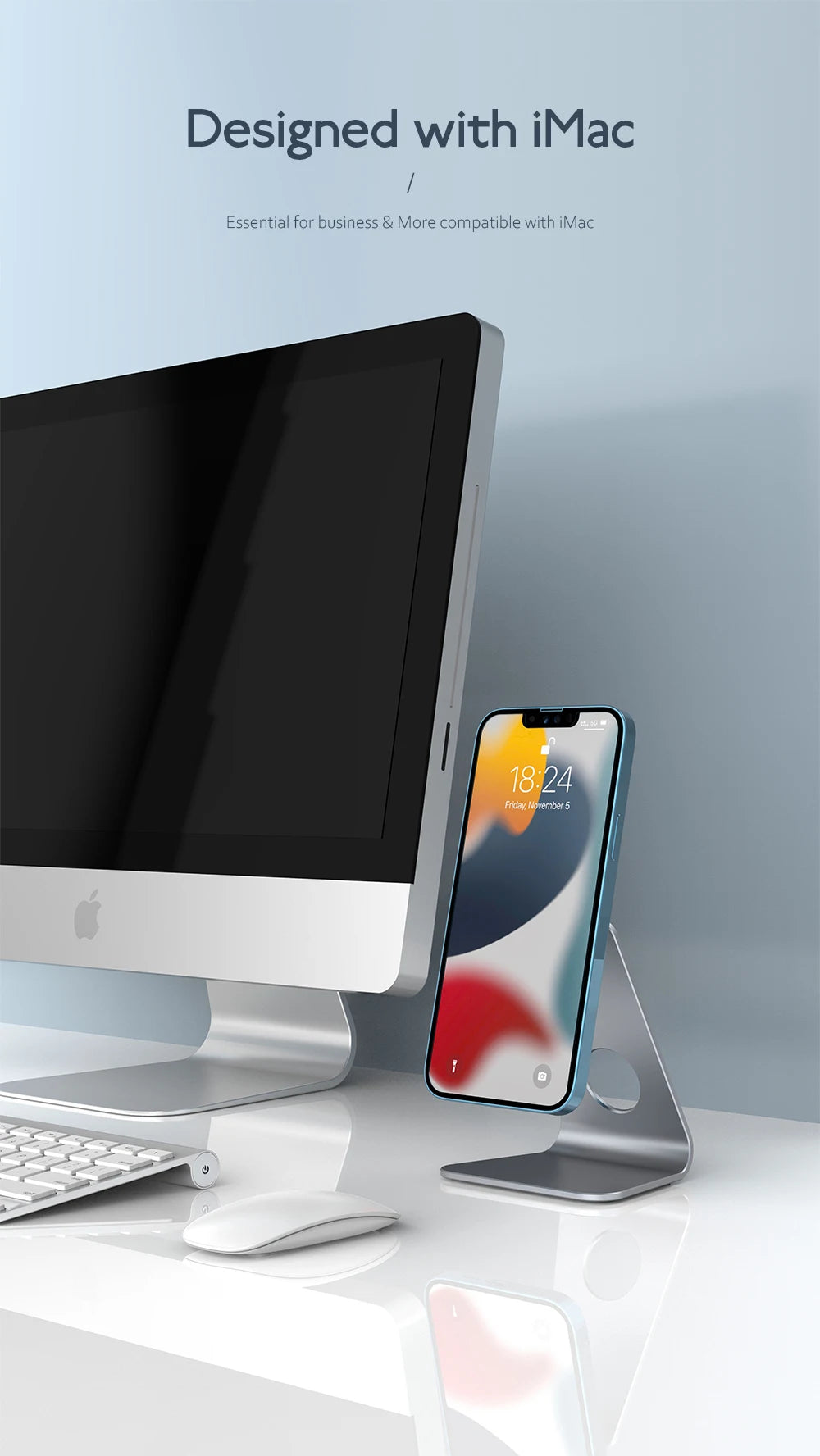 Magnetic Aluminum Phone Stand for Desk | Adjustable Holder – ZAIYNE