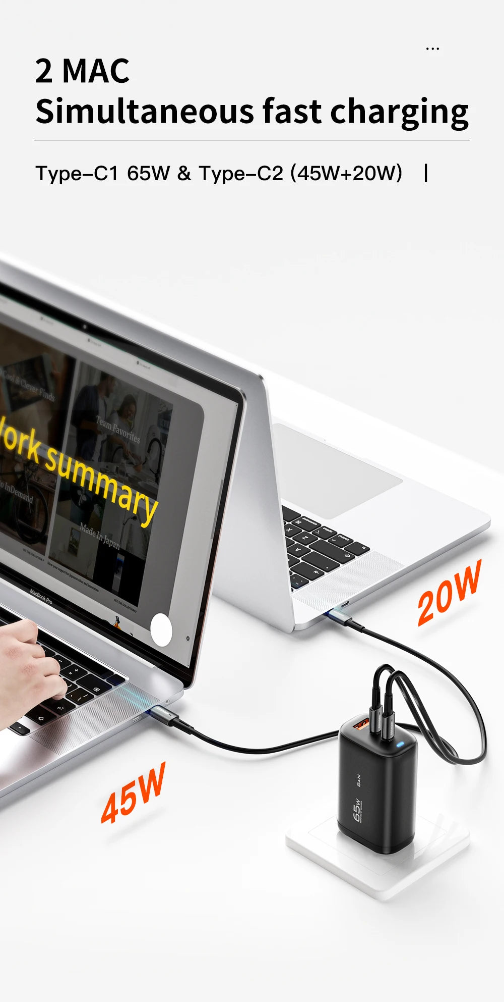 65W GaN Fast Charger USB-C | Laptop & Phone Power Adapter – ZAIYNE