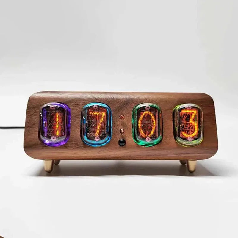 Retro Tube-Style Digital Desk Clock with Bluetooth