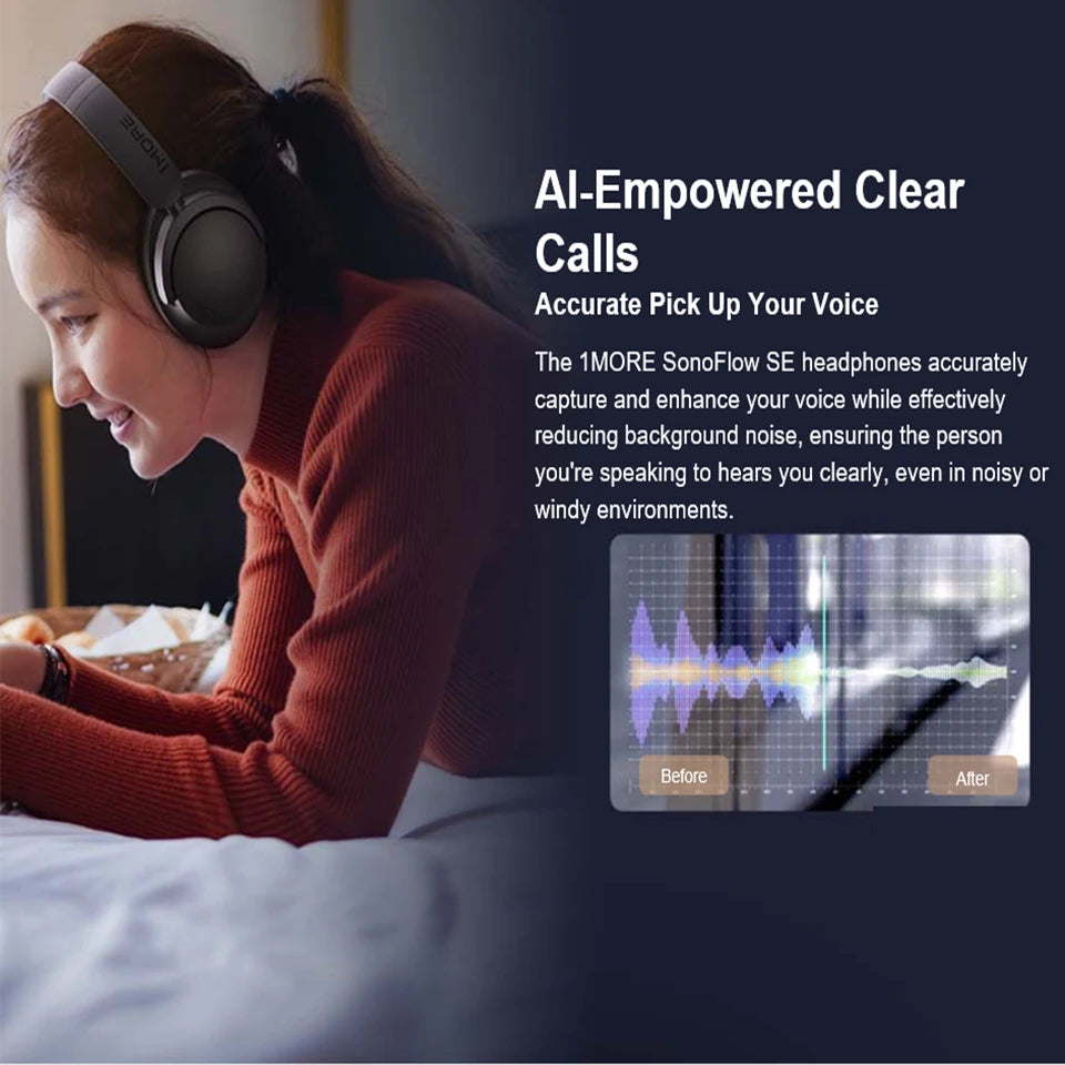 Wireless Over-Ear Headphones with Active Noise Cancelling & 70H Battery