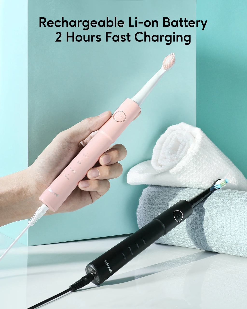 Electric Sonic Toothbrush – 8 Replacement Heads & Waterproof Design