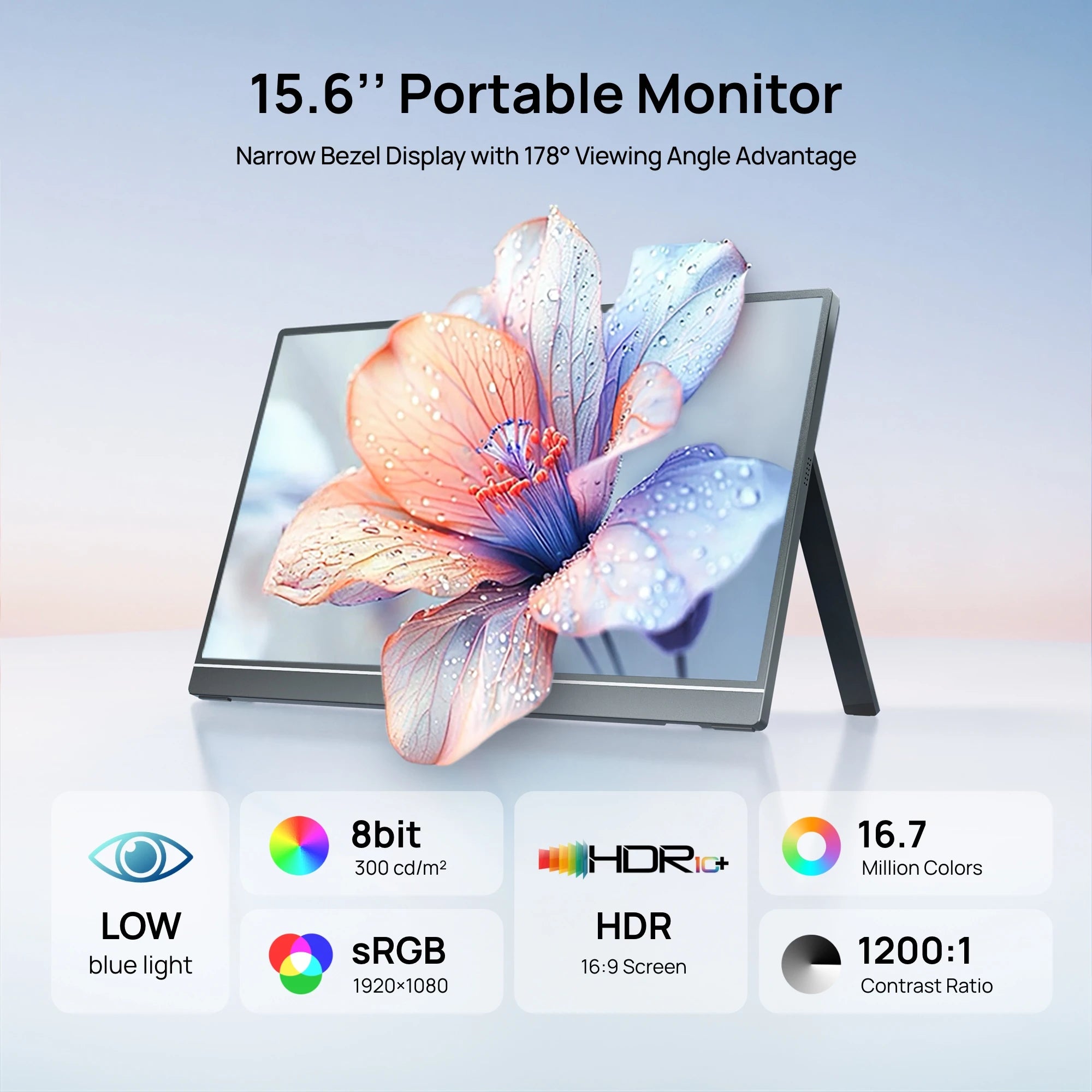 15.6" Portable Monitor – FHD 1080p USB-C External Display for Laptop, Mac, PS5, Xbox & Nintendo Switch | ZAIYNE
