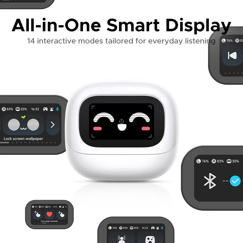 Premium LightBuds Magic — Smart Touch Wireless Earphones with ANC + ENC & LCD Display