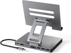 Aluminum 9-in-1 Type-C Docking Station Laptop Stand