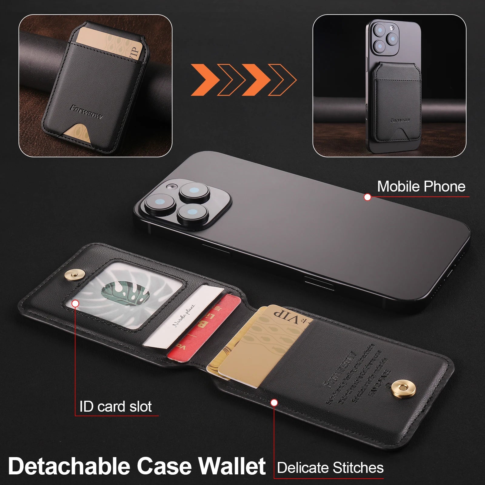 MagSafe Leather Card Holder with RFID Protection | ZAIYNE