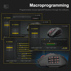 ZAIYNE X33 Pro – RGB Wireless MMO Mouse | 16 Buttons | 16000 DPI