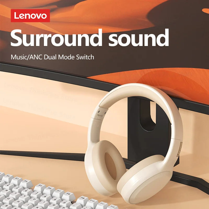 Lenovo TH30 Wireless Bluetooth 5.0 Headphones – Foldable Design, Low-Latency Gaming, HD Sound