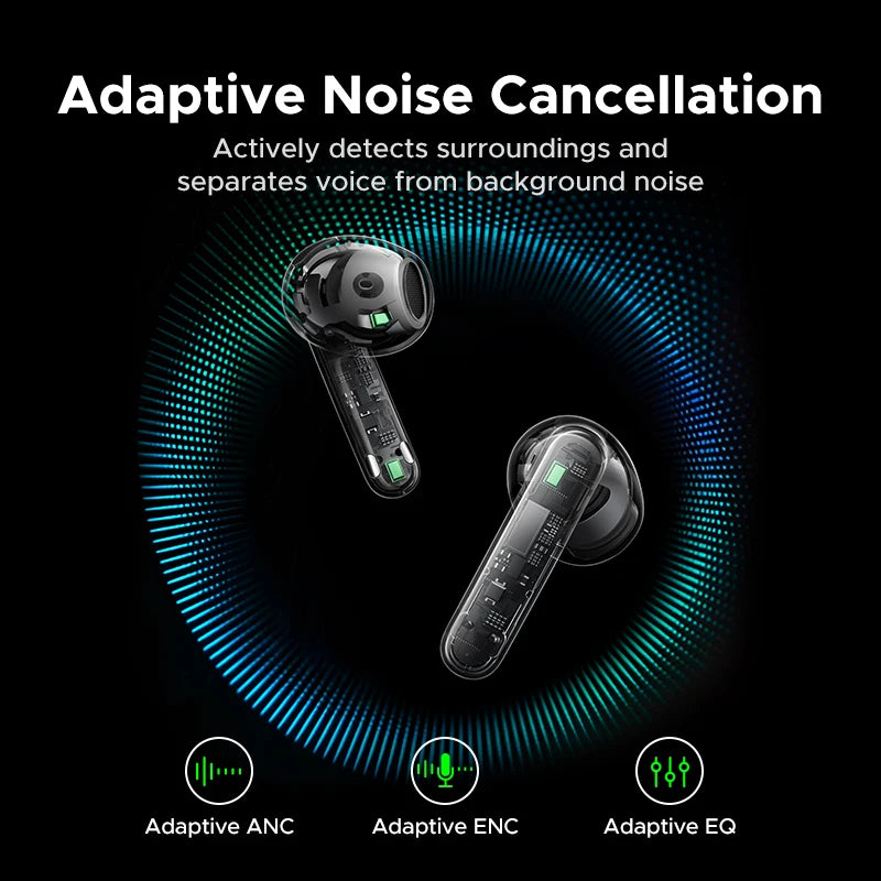 Premium LightBuds Magic — Smart Touch Wireless Earphones with ANC + ENC & LCD Display