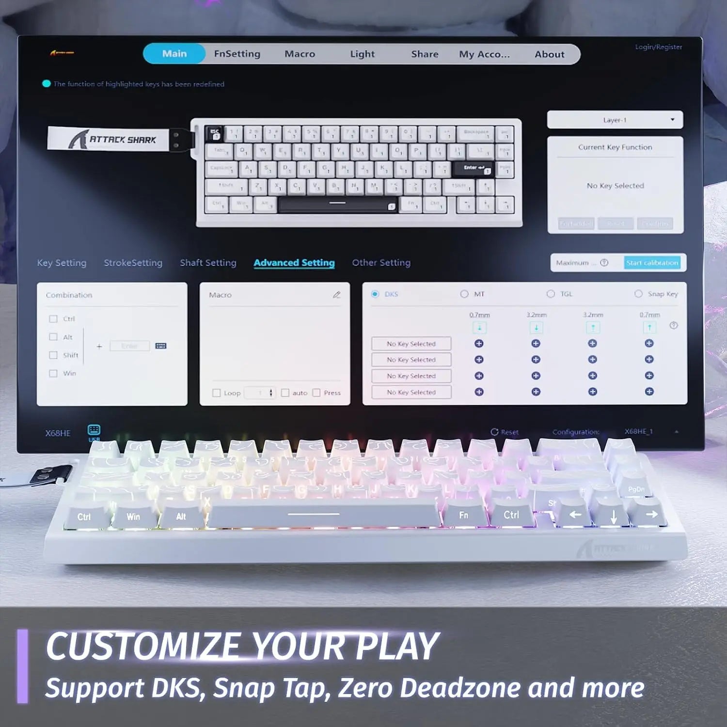 ZAIYNE AK820 MAX+ Pro – Wireless RGB Mechanical Keyboard | TFT Screen | 8000mAh