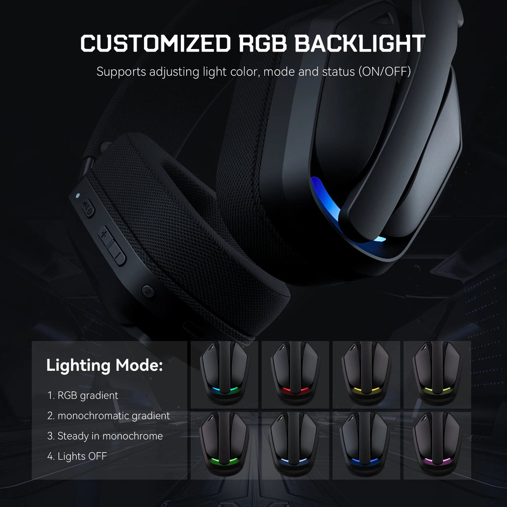 ZAIYNE G19X Wireless RGB Gaming Headset | Ultra-Light | 30ms Low Latency