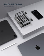 Aluminum 9-in-1 Type-C Docking Station Laptop Stand