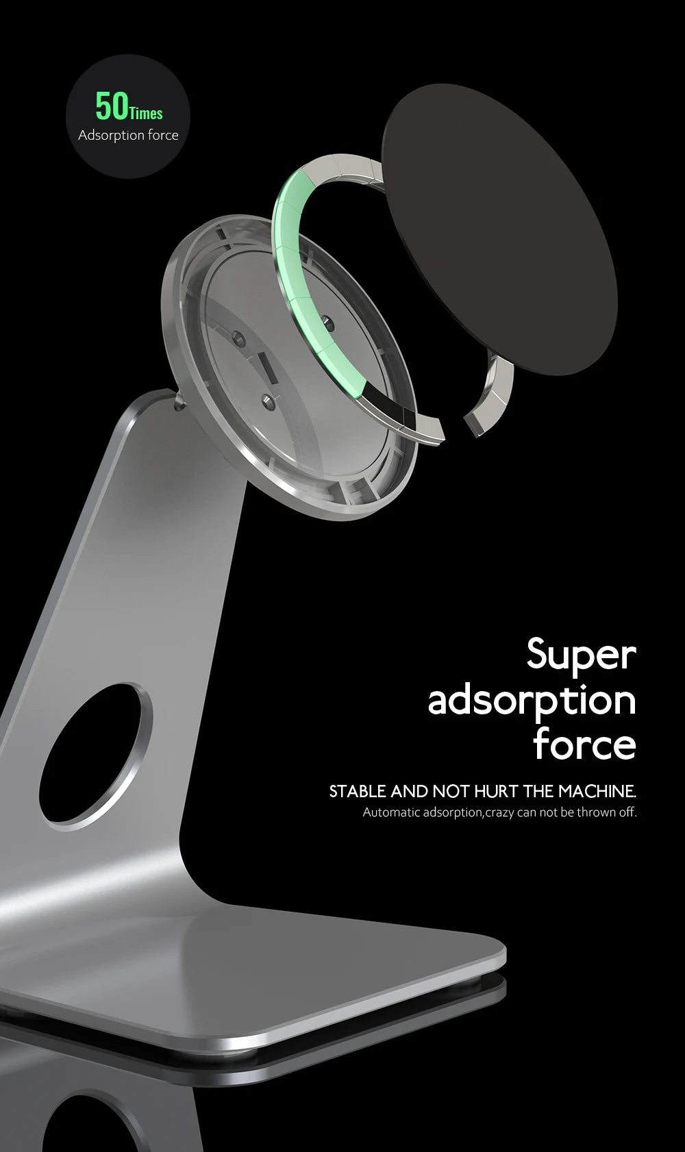 Magnetic Aluminum Phone Stand for Desk | Adjustable Holder – ZAIYNE