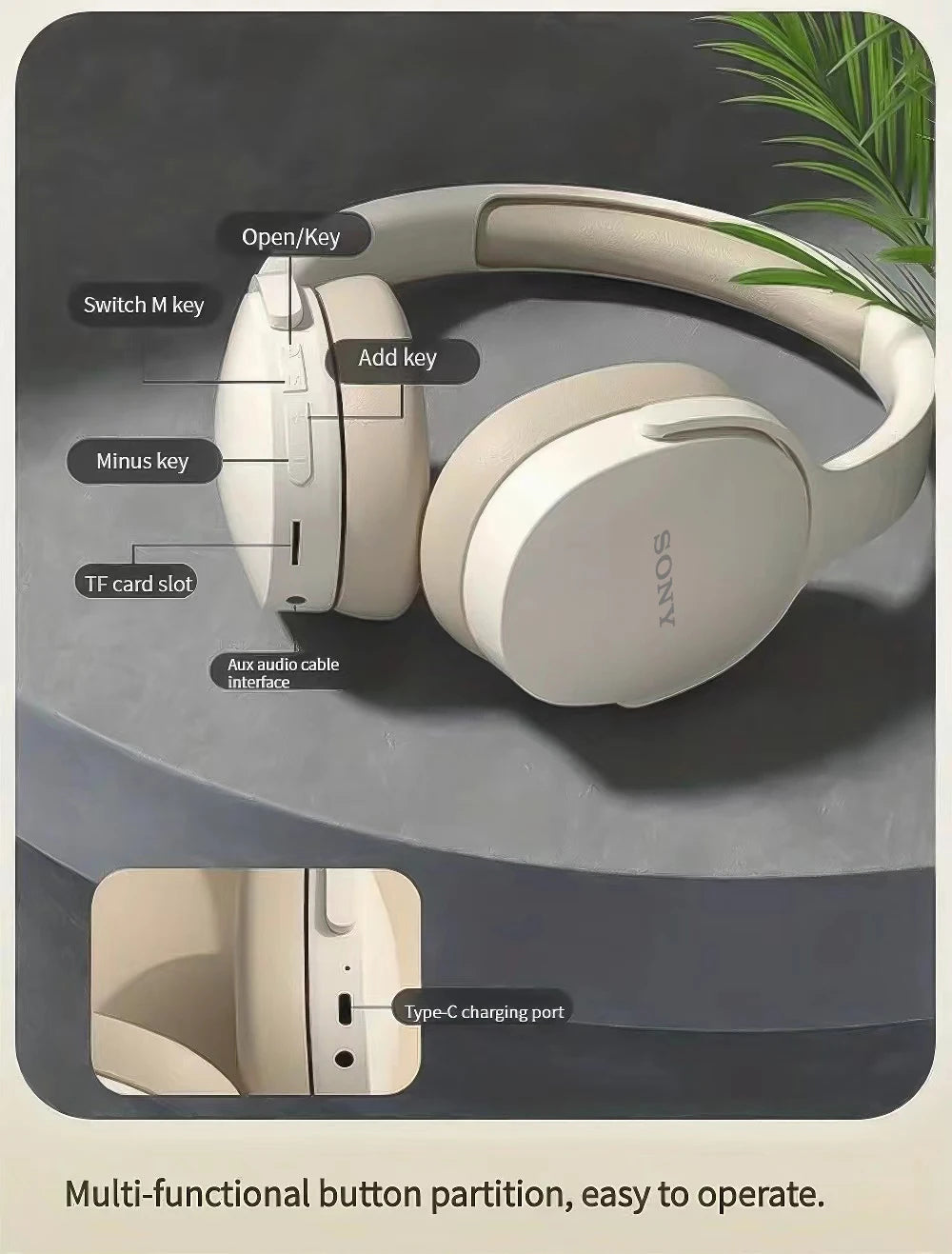 Sony P2961 Wireless Bluetooth Headphones – Stereo Sound & Long Battery Life