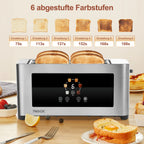 1400W Stainless Steel Toaster with Touchscreen & 7 Browning Levels – EU Plug