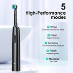 Electric Rotating Toothbrush – Replacement Heads & Travel Case