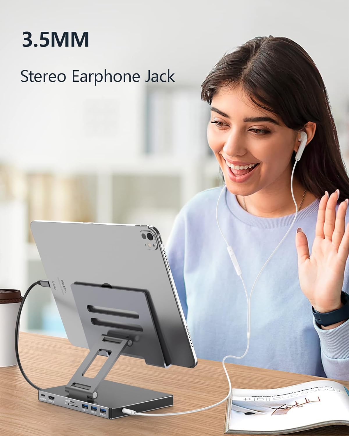 Aluminum 9-in-1 Type-C Docking Station Laptop Stand