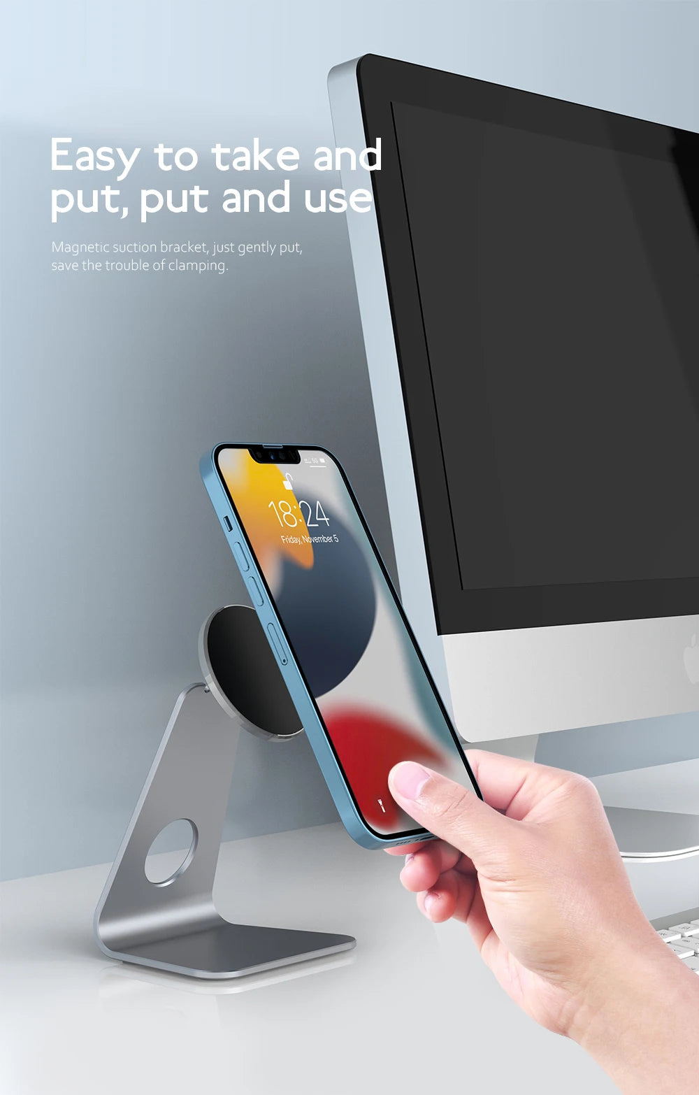 Magnetic Aluminum Phone Stand for Desk | Adjustable Holder – ZAIYNE