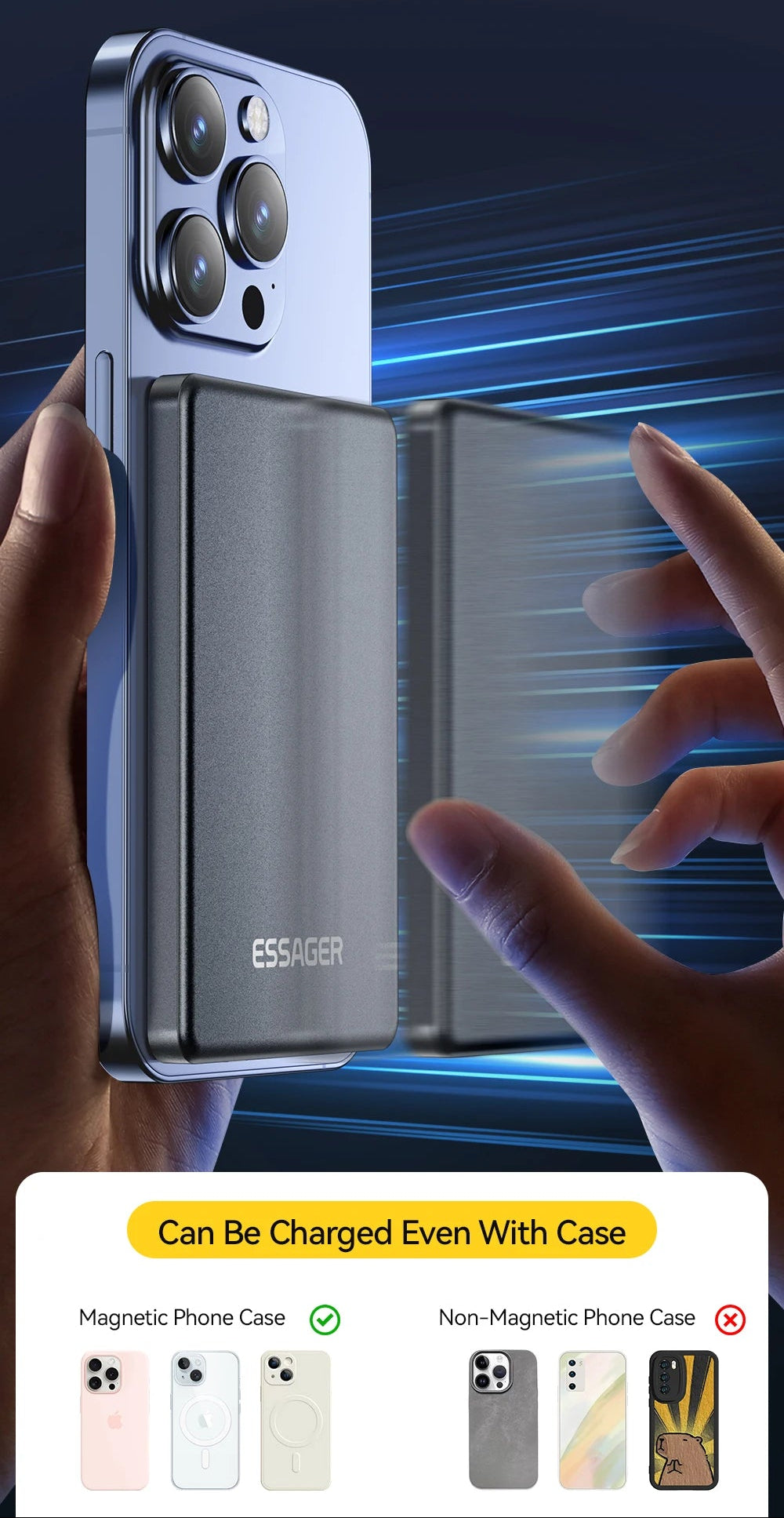 Magnetic Wireless Power Bank 5000mAh | Slim Portable Charger – ZAIYNE