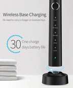 Electric Sonic Toothbrush with 6 Replacement Heads – Waterproof Design