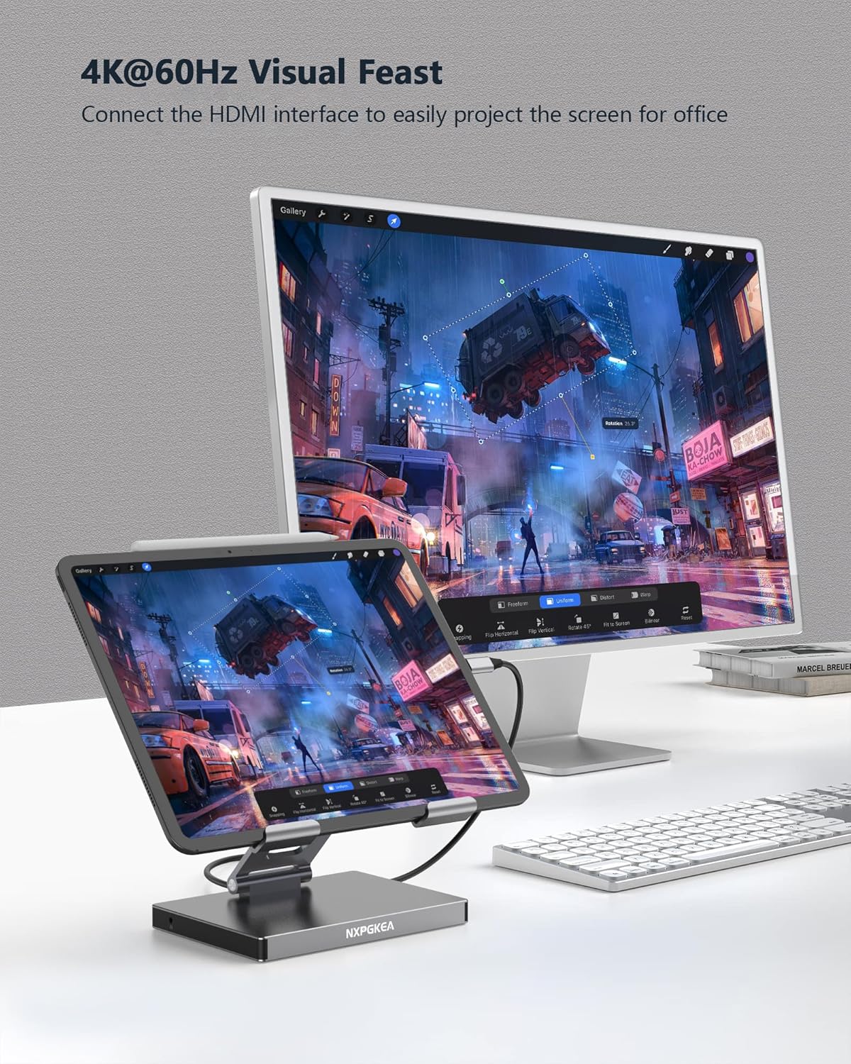 Aluminum 9-in-1 Type-C Docking Station Laptop Stand