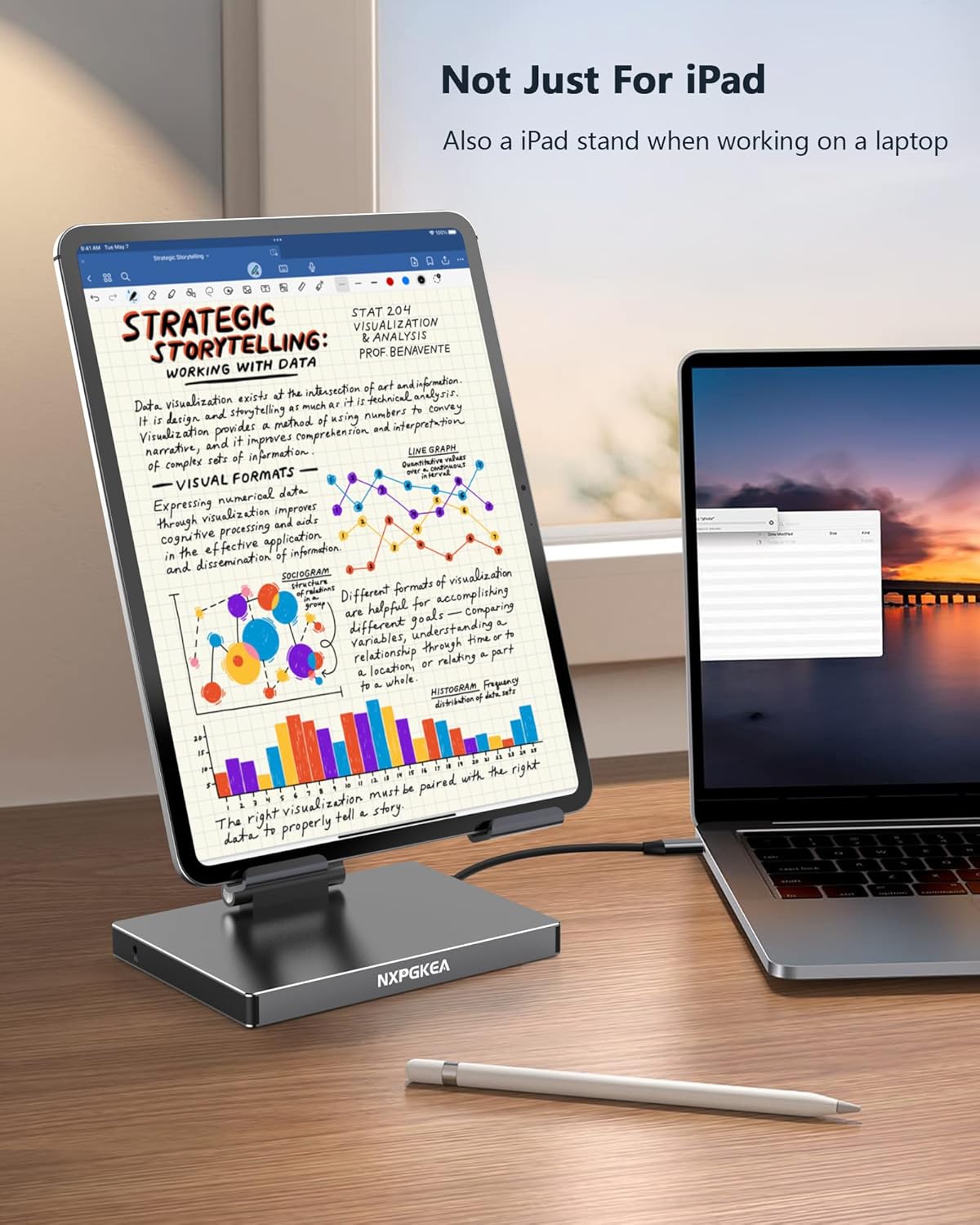 Aluminum 9-in-1 Type-C Docking Station Laptop Stand